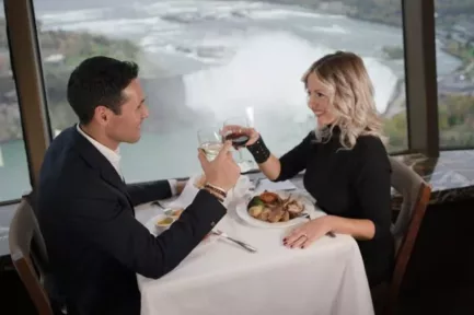Couple dining at the Skylon Tower Revolving Dining Room